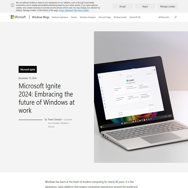 Read more about the article Microsoft Ignite 2024: Embracing the future of Windows at work