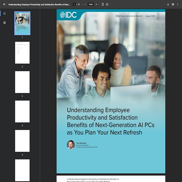 Read more about the article “Understanding Employee Productivity and Satisfaction  Benefits of Next-Generation AI PCs as You Plan Your Next Refresh “