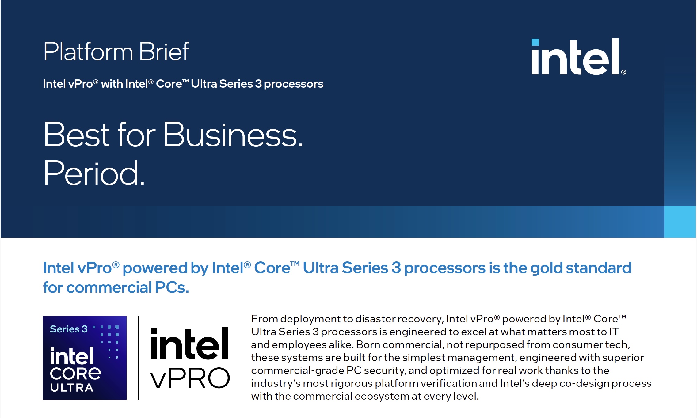 Read more about the article Intel vPro® with Intel® Core™ Ultra Series 3 Platform Brief